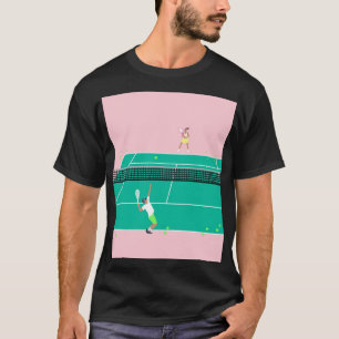 Camiseta Tênis de Arte Moderna - Jogador Rosa Verde