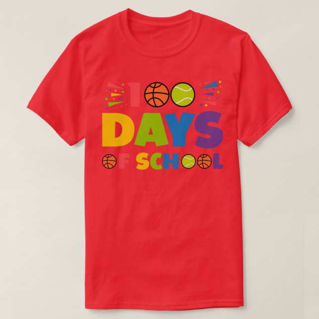 Camiseta Tênis de basquete 100 dias de ideia de presente es (Frente do Design)
