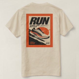Camiseta Tênis de corrida na frente do peito e poster de co