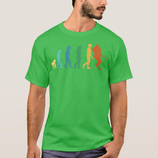 Camiseta tênis de evolução da retro evolução do presente do