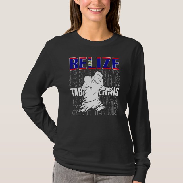 Camiseta Tênis de Mesa Belize     Apoie o Ping Pong Belizee (Frente)
