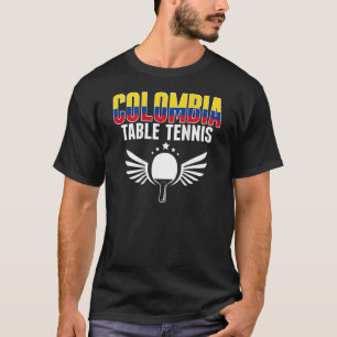 Camiseta Tênis de Mesa Colômbia Apoie o Ping Pong Colombia