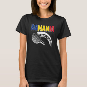 Camiseta Tênis de Mesa da Romênia Apoie o Ping Pong Romeno