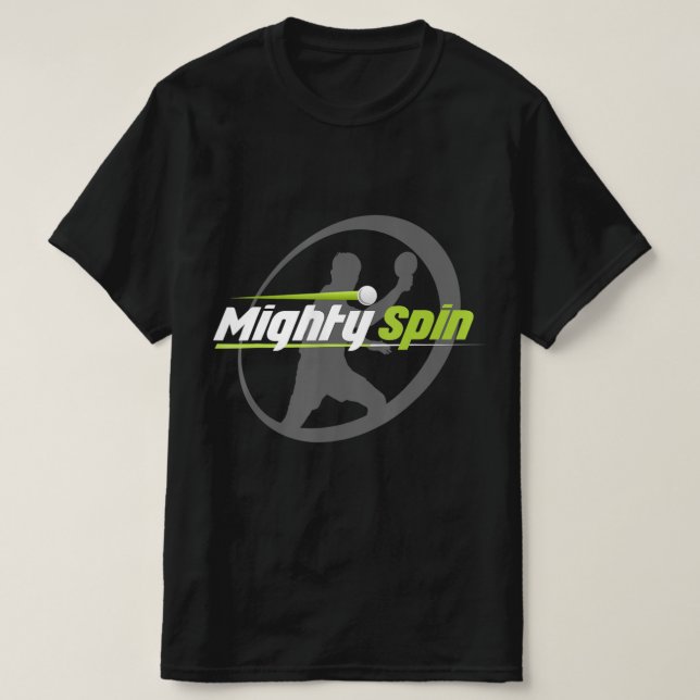 Camiseta Tênis de Mesa de Pinos do Ping do MightySpin (Frente do Design)