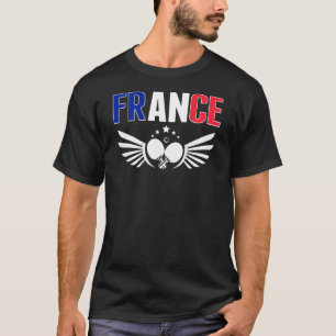 Camiseta Tênis de Mesa França Apoie o Chá de Ping Pong Fr