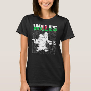 Camiseta Tênis de Mesa Galês Apoie a Equipe Galês de Ping