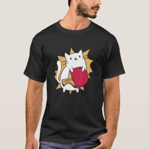 Camiseta Tênis de Mesa Gato Jogos Esportivos Ping Pong Remo