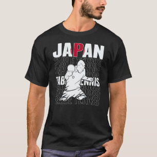 Camiseta Tênis de Mesa Japão Apoie o Tênis de Mesa Japonê