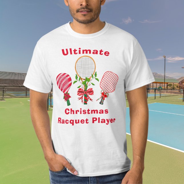 Camiseta Tênis de Natal, Paddleball, Jogador de Pickleball (Criador carregado)