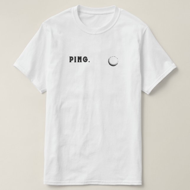 Camiseta Tênis de pino Mesa de pino engraçado (Frente do Design)