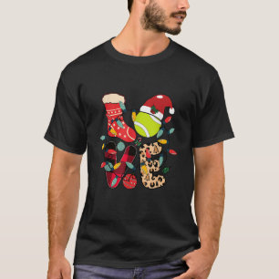 Camiseta Tênis do Natal Santa Claus Jogo Tênis Racket Hu