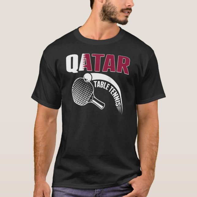 Camiseta Tênis do Qatar Mesa do Qatari Ping Pong Supporter  (Frente)