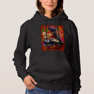 Camiseta Tênis e margaridas - Laranja impressionista Branco