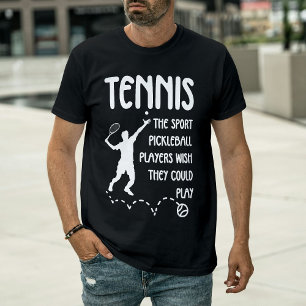 Camiseta Tênis Engraçado vs Jogador de Tênis de Pickleball