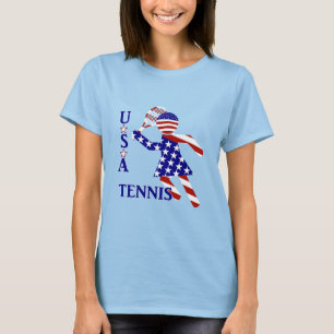 CAMISETA TÊNIS FEMININO PATRIÓTICO DOS EUA