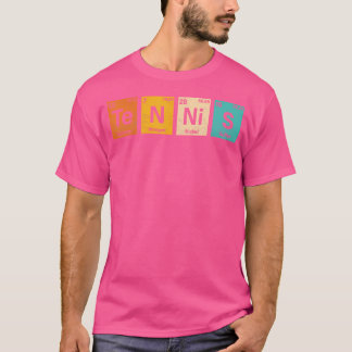 Camiseta Tênis Jogador de Mesa Periódico Com Tênis Engraçad