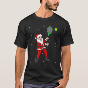 Camiseta Tênis Natal Papai Noel Jogando Racket Game S