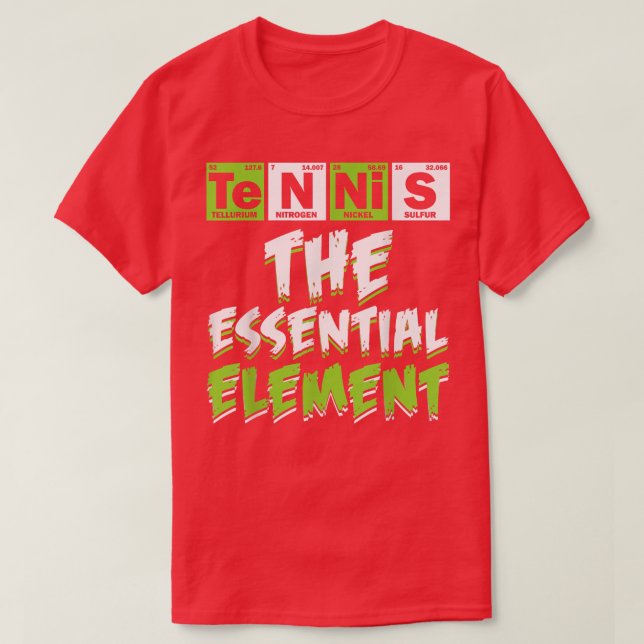 Camiseta Tênis, O Elemento Essencial, Tênis da Ciência do L (Frente do Design)