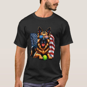 Camiseta Tênis Patriótico Vintage Pastor Alemão Bandeira do