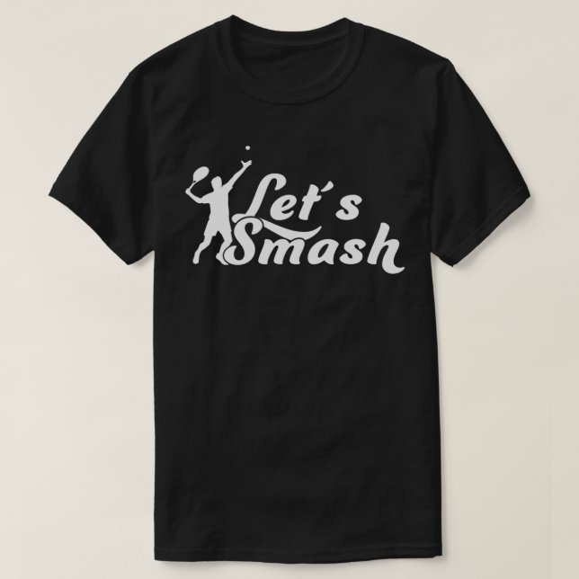 Camiseta Tênis Player Silhouette Serve Smash Tênis Para (Frente do Design)