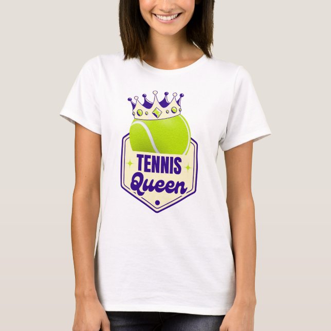 Camiseta Tênis Queen - Estilo de Corte para Racket Royals (Frente)
