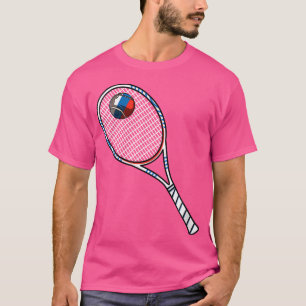 Camiseta Tênis Racket E Bandeira Da Bola Da Rússia
