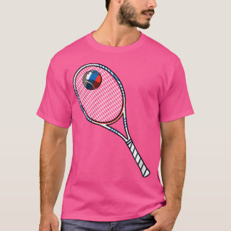 Camiseta Tênis Racket E Bandeira Da Bola Da Rússia