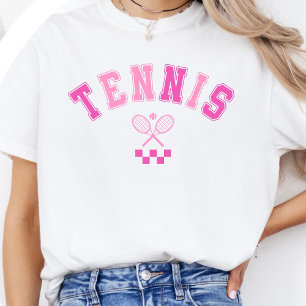 Camiseta Ténis Rosa Feminino Minimalista - Raquetes Fofo