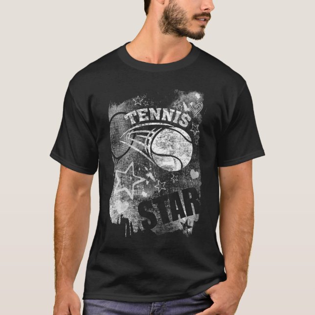 Camiseta Tênis Star, Tênis de Grunge Negro (Frente)