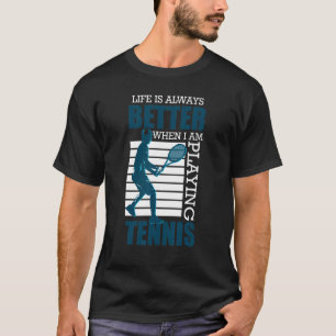Camiseta Tênis Tênis Racket Tênis Tênis Ball Court Tenn