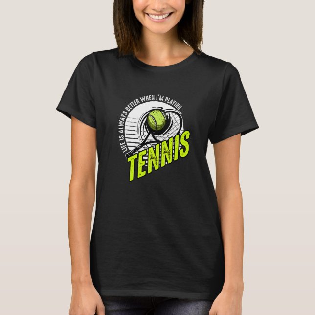 Camiseta Tênis Tênis Racket Tênis Tênis Ball Court Tenn (Frente)