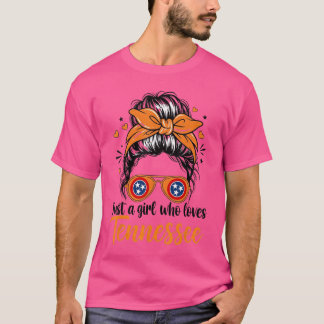 Camiseta Tennessee Cowgirl Messy BunN Orange Southern Roots