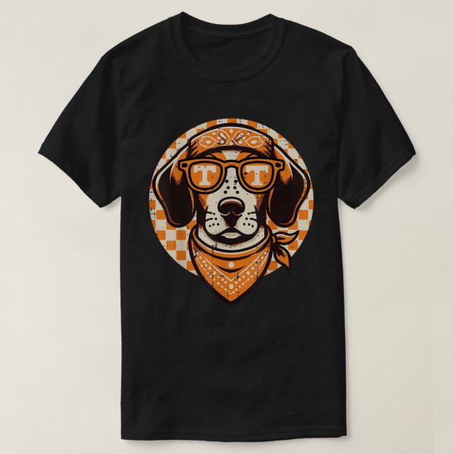 Camiseta Tennessee Dog Retro Coonhound Design (Frente do Design)
