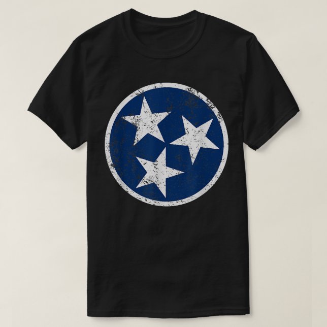 Camiseta Tennessee Flag Star Logo Volunteer State Nashville (Frente do Design)