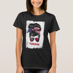 Camiseta Tennessee Girls Trip Messy Bun EUA Flag State Sung