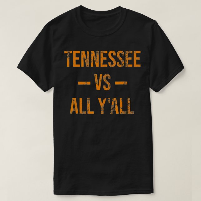 Camiseta Tennessee Vs All Y'All Vintage Weathered Southerne (Frente do Design)