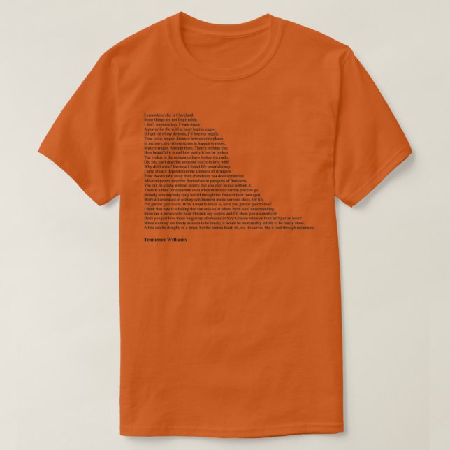 Camiseta Tennessee Williams cita (Frente do Design)