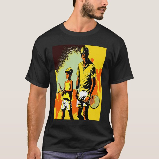 Camiseta Tennis Ball And Tennis Racket Apparel Pop Father A (Frente)