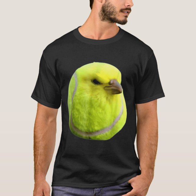 Camiseta Tennis Bird Meme Round Budgie Tennis Ball  (Frente)