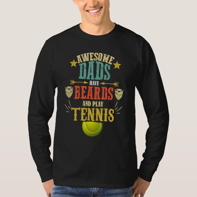 Camiseta Tennis Dad Beard   Saying   Fathers Day (Frente)