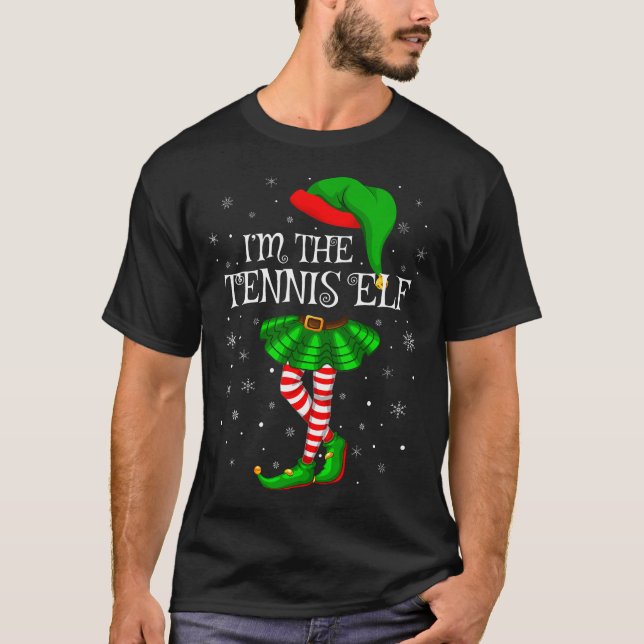 Camiseta Tennis Elf Christmas Matching Family Women Girls E (Frente)