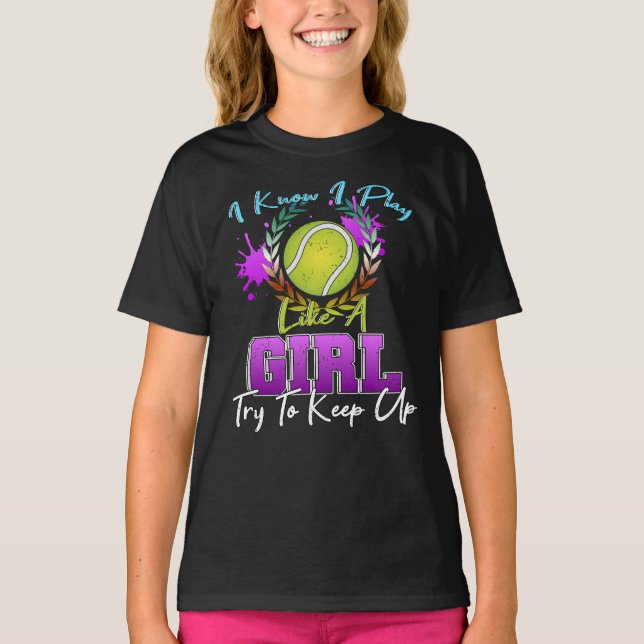 Camiseta Tennis Girl Tennis Court Tennis Ball Ladies (Frente)
