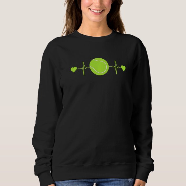 Camiseta Tennis Heartbeat Funny Tennis Players Fans Premium (Frente)