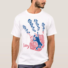 Camiseta tennis main americaine hand mano drapeau etoile 10
