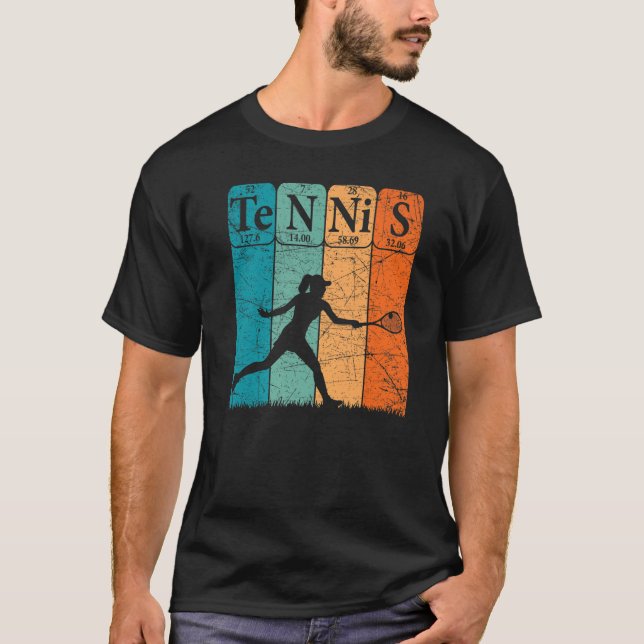 Camiseta Tennis Periodic Table Elements Girl Tennis Player  (Frente)