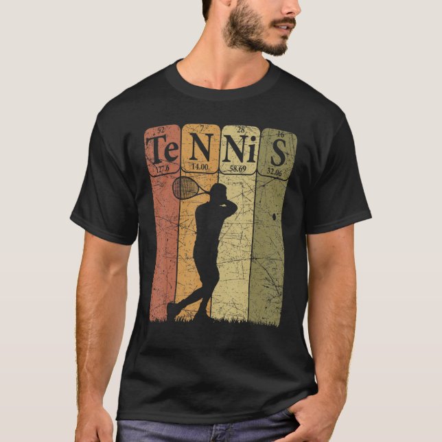 Camiseta Tennis Periodic Table Elements Tennis Player Nerd  (Frente)