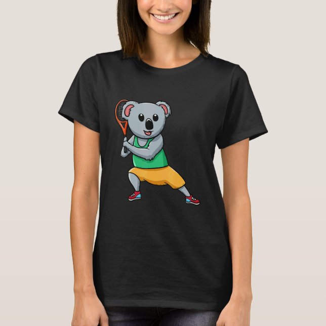 Camiseta Tennis Player Koala Bear Tennis Coach Racket Game (Frente)