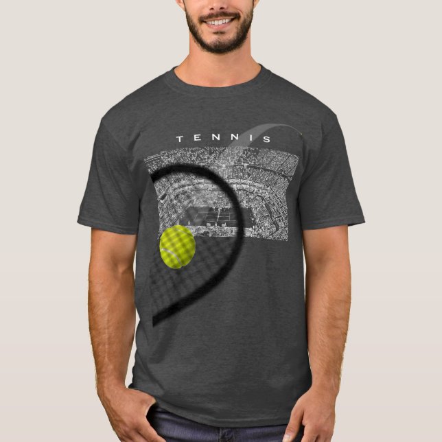 Camiseta Tennis Tournament Racket Hitting Ball In Motion (Frente)