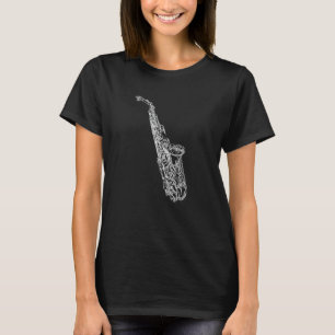 Camiseta Tenor Saxofone Jazz Music Saxofonista