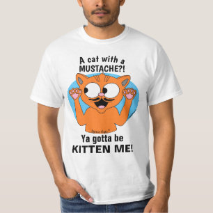 Camiseta TENS DE ME MANDAR! Cartoon Engraçado Gato de bigod